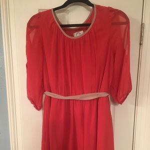 Orange sleeved dress